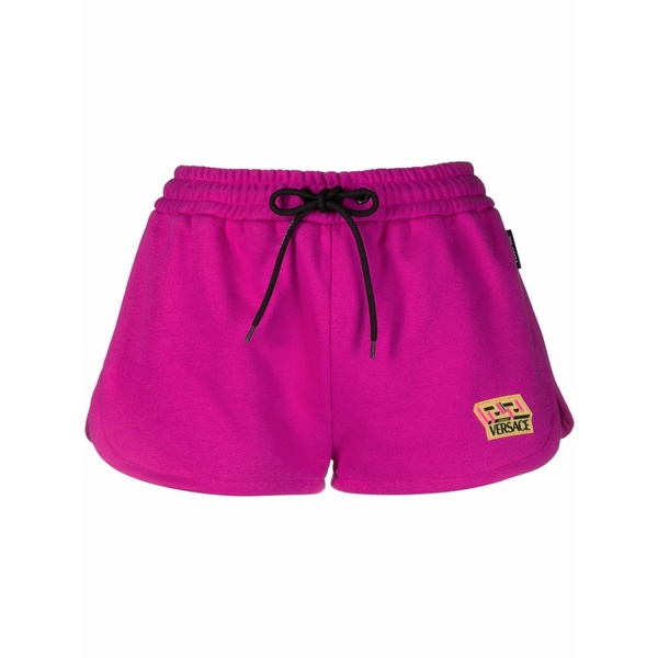 ヴェルサーチ レディース 心地よいズボン下 ボトムス Logo-patch track shorts Pink