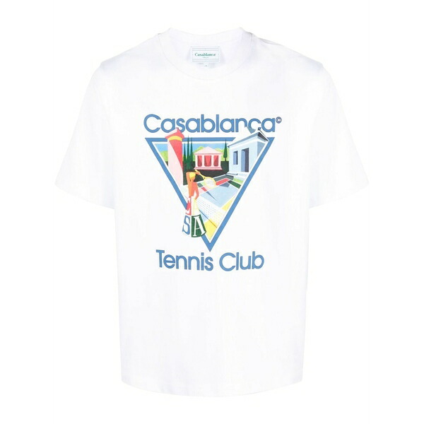 カサブランカ メンズ プルオーバー トップス La joueuse organic cotton t-shirt White