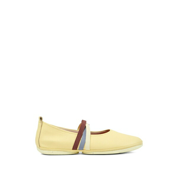 カンペール レディース サンダル シューズ Twins elasticated-strap ballet flats Yellow