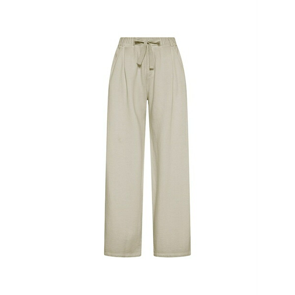 デハ レディース 心地よいズボン下 ボトムス Pleated drawstring trousers Neutrals