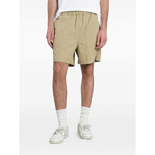 グリフォーニ メンズ 心地よいズボン下 ボトムス Elasticated-waistband patch-pocket shorts Neutrals