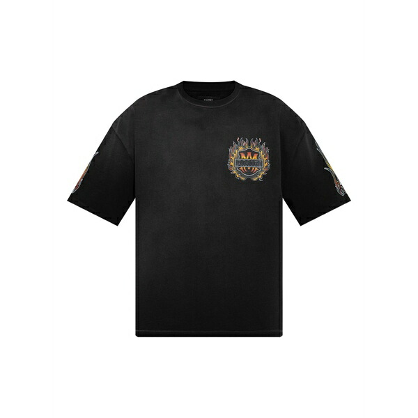 アミリ メンズ ティーシャツ トップス Flame-graphic t-shirt Black