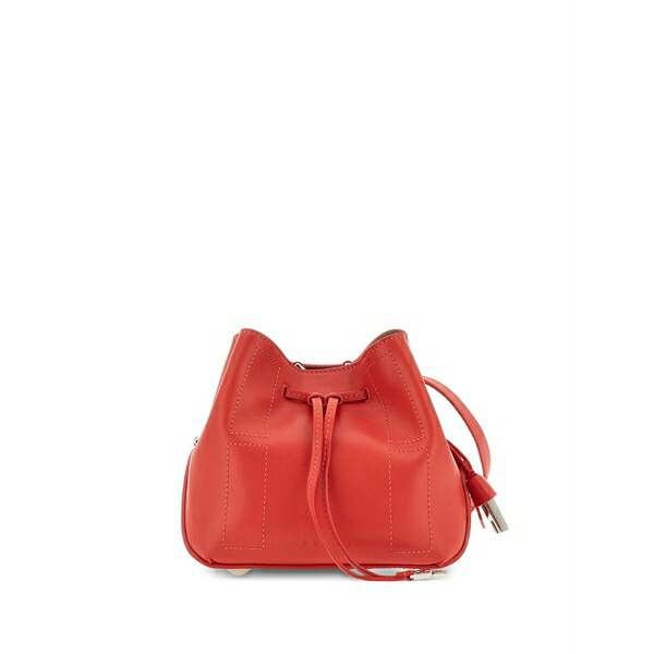 ホー火器 レディース ハンドバック 御徒面子 Mini hocket drawstring bucket bag Red