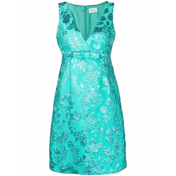 パロッシュ レディース 衣装 トップス Floral-embroidered sleeveless minidress Green