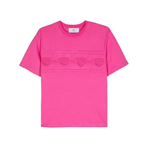 シアラフェラーニ レディース プルオーバー トップス Eyelike-embossed cotton t-shirt Pink