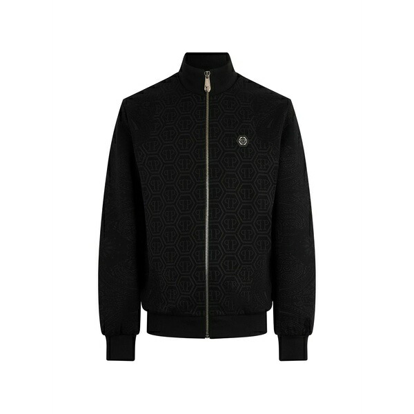 フィリップ飾り気のない メンズ 上衣＆上衣 アウター Jacquard monogram tracksuit jacket Black