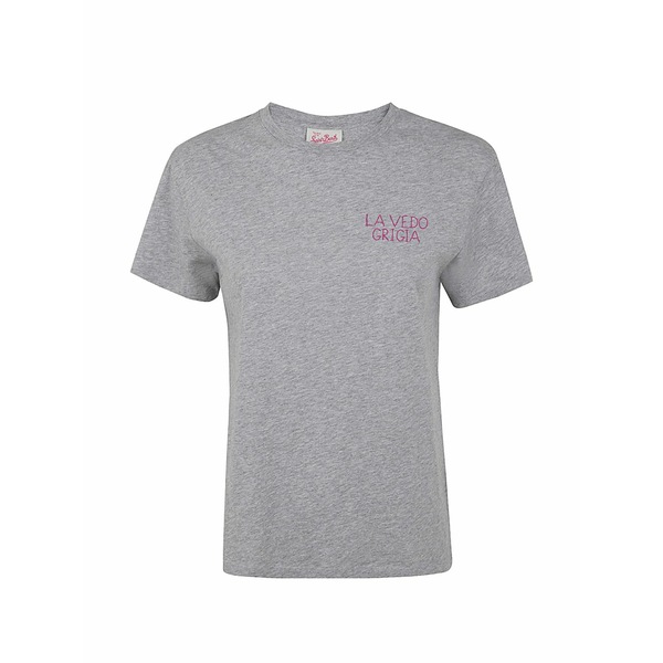 エムシーツーセイントバース レディース Tシャツ トップス Emilie embroidered t-shirt Grey｜asty