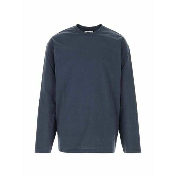 ジル・サンダー メンズ ティーシャツ トップス Ribbed crewneck t-shirt Blue