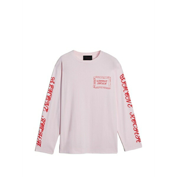 シモーネ・ロシャ メンズ ティーシャツ トップス Pillowcase logo-print long-sleeved t-shirt Pink