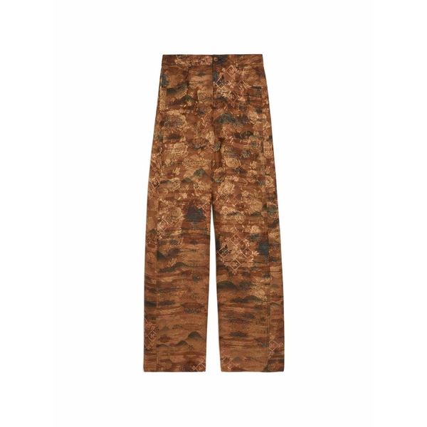 モモン レディース 心地好いズボン下 ボトムス Aguila printed jacquard flared trousers Brown