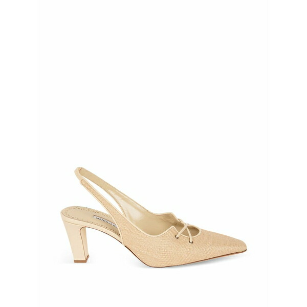 マノロブラニク レディース パンプス シューズ Raffia lace-up pumps Neutrals