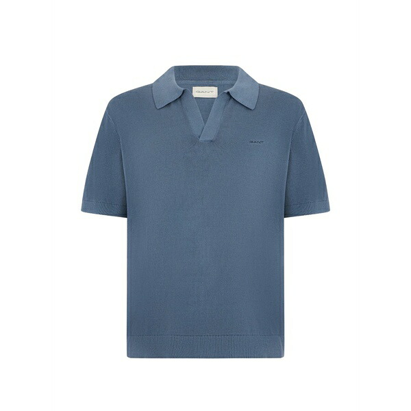 ガント メンズ ティーシャツ トップス Fine-knit short-sleeve t-shirt Blue