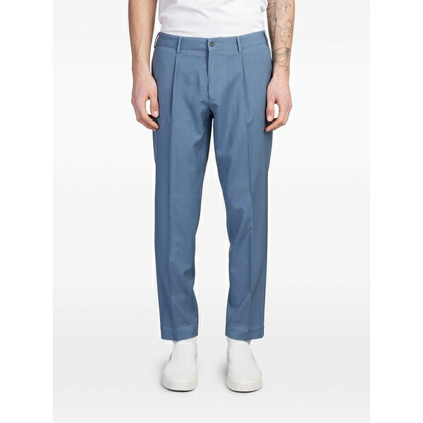 サンタニエロ メンズ 心地よいズボン下 ボトムス Pleated trousers Blue