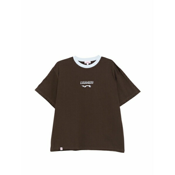 プリンスチャールズ島・ジェフリー メンズ ティーシャツ トップス Logo-embroidered t-shirt Brown