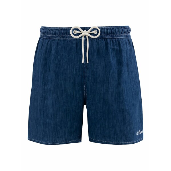エムシーツーセイントバース メンズ 心地よいズボン下 ボトムス Gustavia linen-denim swim shorts Blue