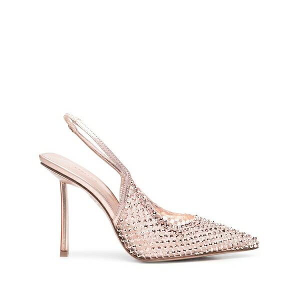 ル シラ レディース パンプス シューズ 100粍 gilda crystal-embellished slingback pumps Pink