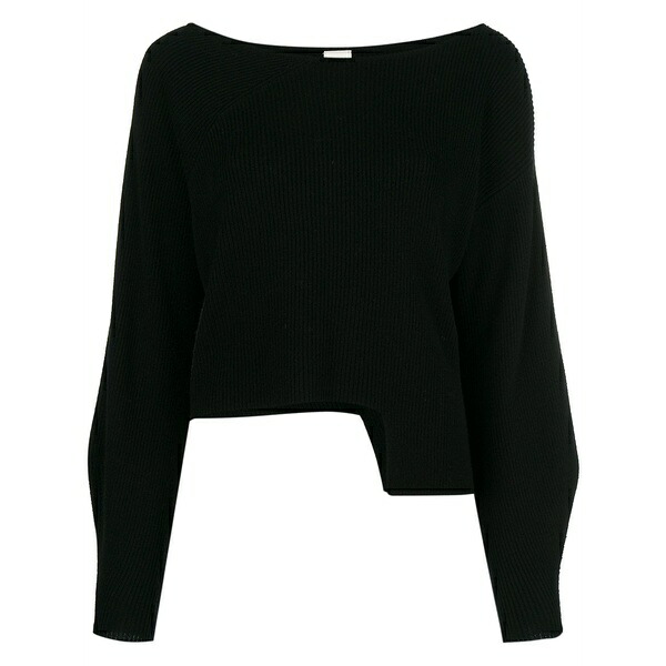 ピンコ レディース 編み物\u0026プルオーバー アウター Calendula asymmetric sweater Black