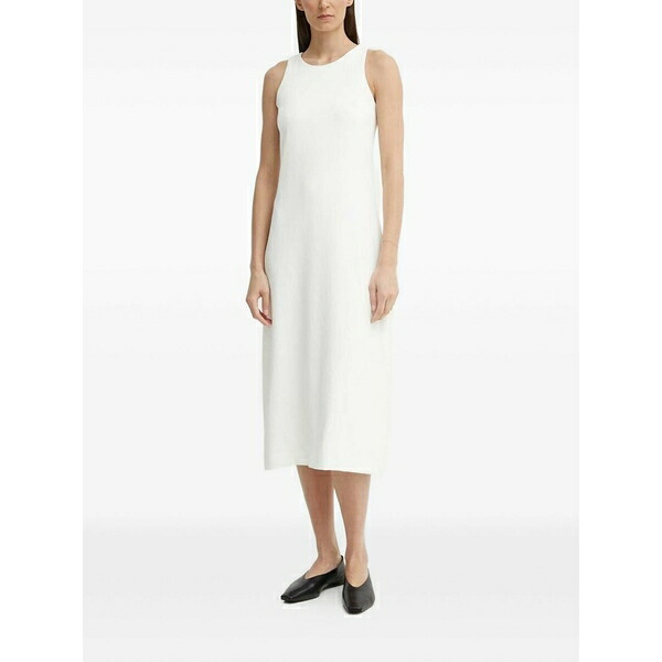 素っ気ない唐きび レディース 衣裳 トップス Round-neck sleeveless MIDI day dress White