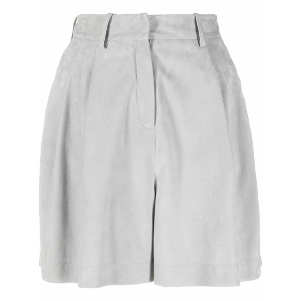ファビアナ フィリッピ レディース 心地好いズボン下 ボトムス Suede high-waisted shorts  Grey