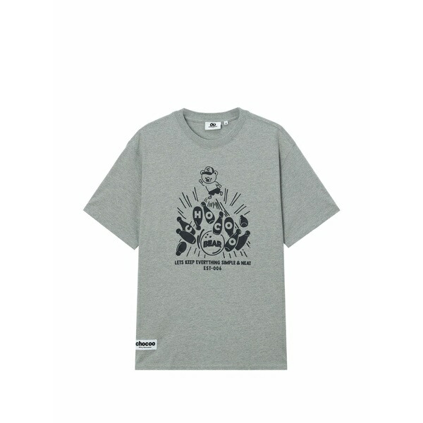 黒茶 メンズ ティーシャツ トップス Graphic-print t-shirt Grey