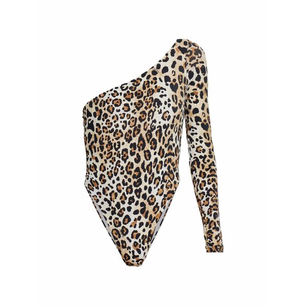 ディースクエアード レディース プルオーバー トップス One-sleeve animal-print body Neutrals