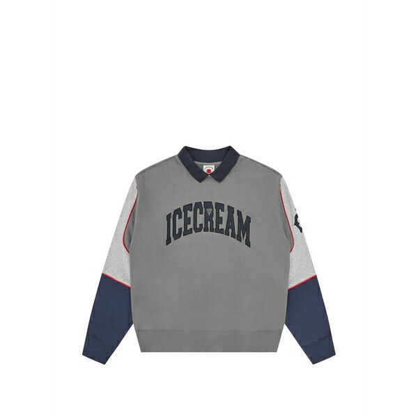 クリーム メンズ パーカー・スウェットシャツ アウター Polo colourblock sweatshirt Grey