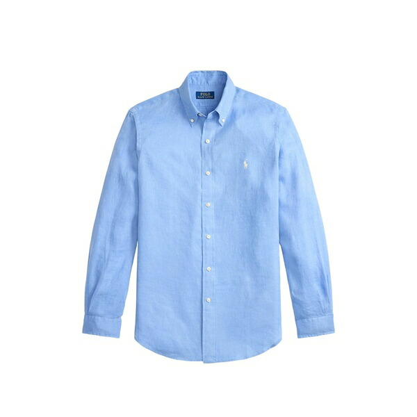 ラルフローレン メンズ ティーシャツ トップス Buttoned linen shirt Blue