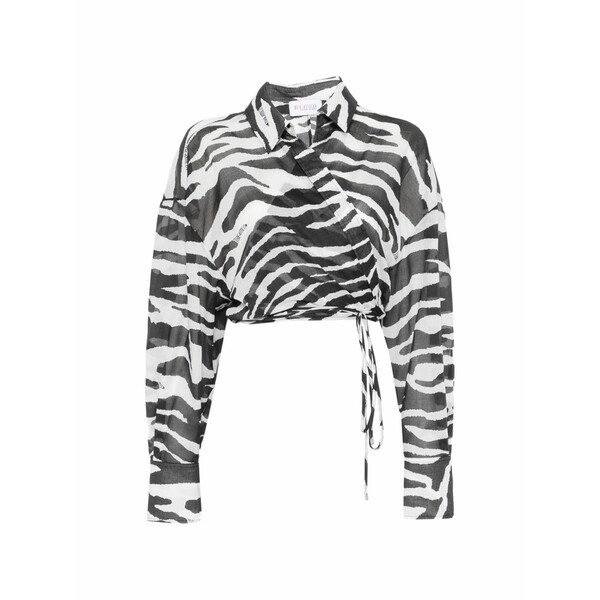 ジ アティコ レディース シャツ トップス Zebra-pattern blouse White｜asty