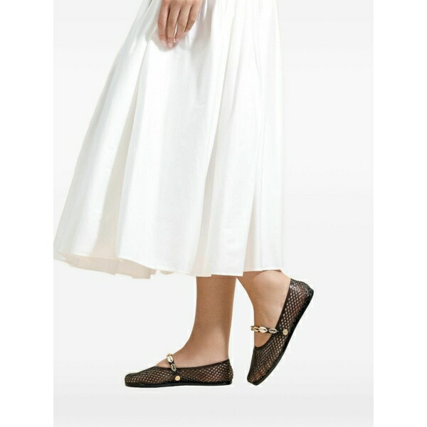 アンシエントグリークサンダル レディース サンダル シューズ Iro shell-embellished ballet flats Black|asty