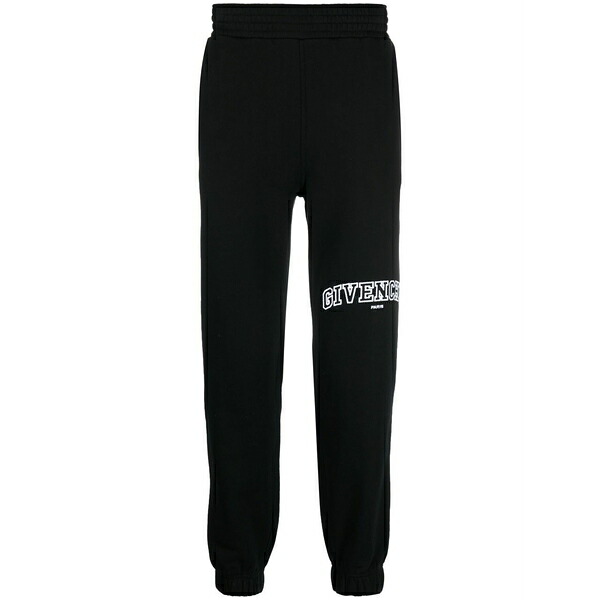 ジバンシー メンズ 心地よいズボン下 ボトムス Logo-embroidered tapered sweatpants Black
