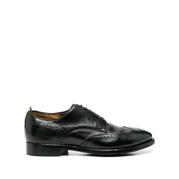 オフィチーネ 創作的 メンズ 御召しものシューズ シューズ Brogue-detail lace-up derby shoes Black