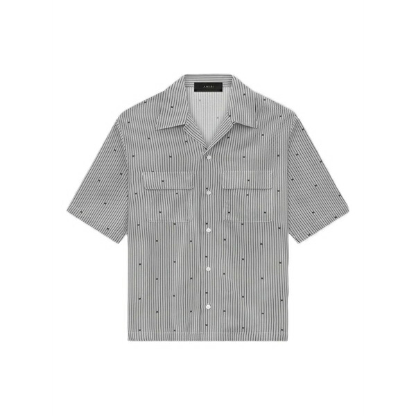 アミリ メンズ プルオーバー トップス Pinstripe camp-collar shirt Black