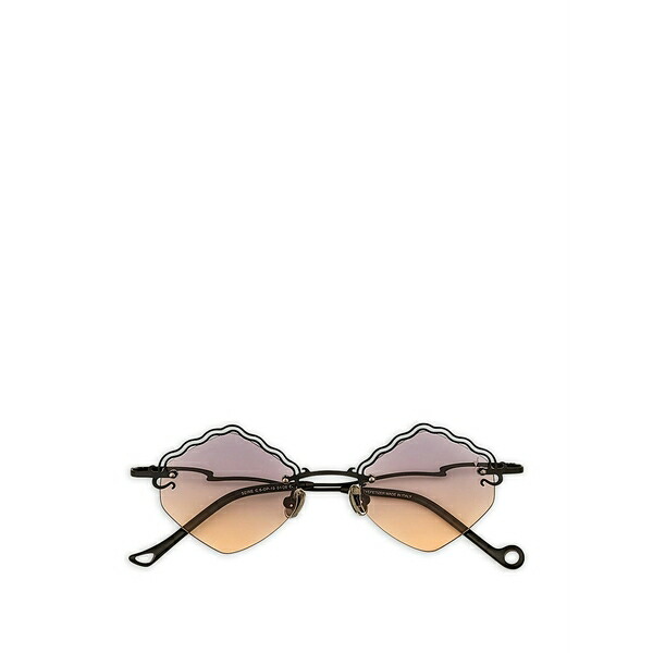 目玉ぺタイザー メンズ サングラス・アイウェア 付属物 Seine scalloped-edges sunglasses Black