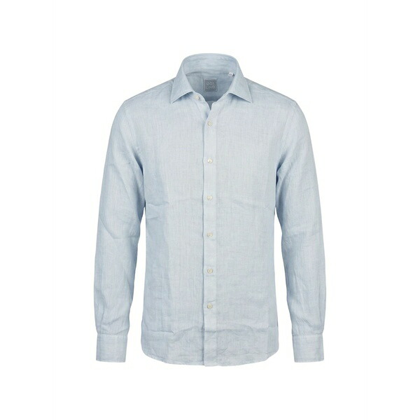 １２０％リノ メンズ プルオーバー トップス Long-sleeve linen shirt Blue