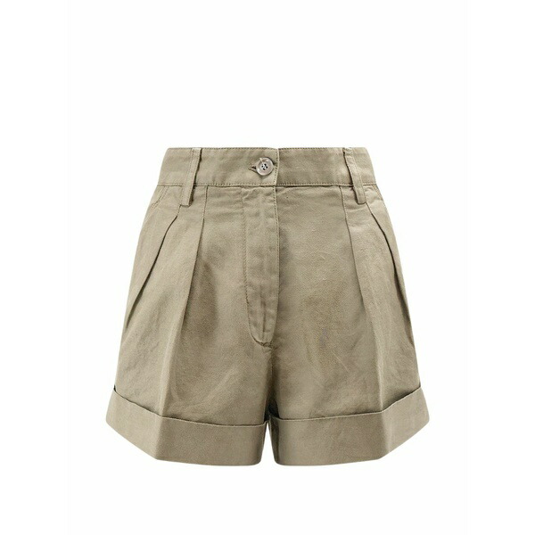 アスペジ レディース 心地よいズボン下 ボトムス Linen gabardine shorts Neutrals