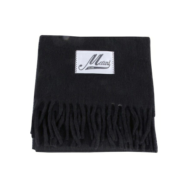 マルニ レディース 消音装置・袈裟・えり巻き 佩び物 Fringed-trims scarf Black