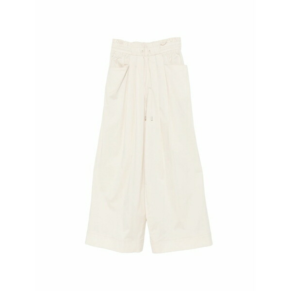 PTトリノ レディース 心地よいズボン下 ボトムス Rose drawstring wide-leg trousers Neutrals