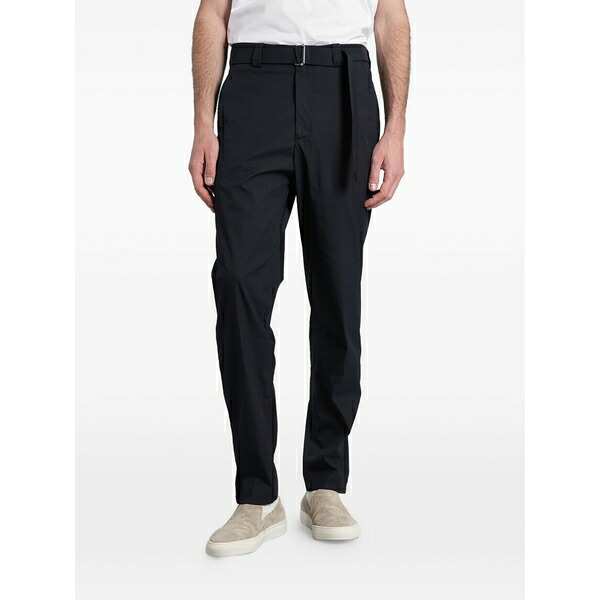 ロウブランド メンズ 心地好いズボン下 ボトムス Virgil belted trousers Blue
