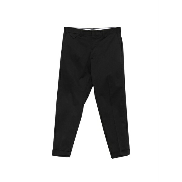 ロウブランド メンズ 心地好いズボン下 ボトムス Cooper t1.7 pressed-crease turn-up trousers Black
