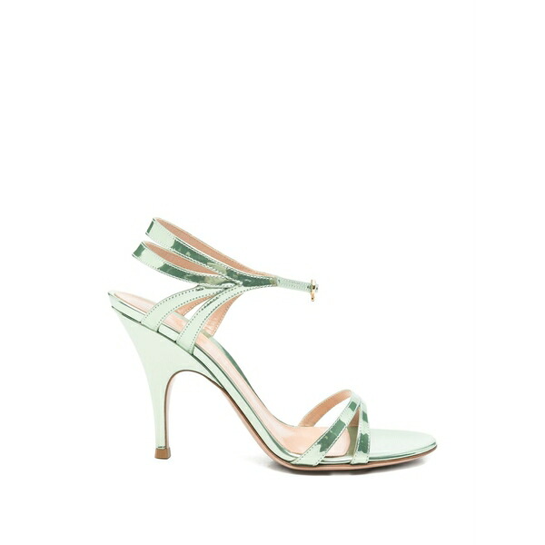 ジャンヴィト ロッシ レディース サンダル シューズ Metallic strap heeled sandals Green