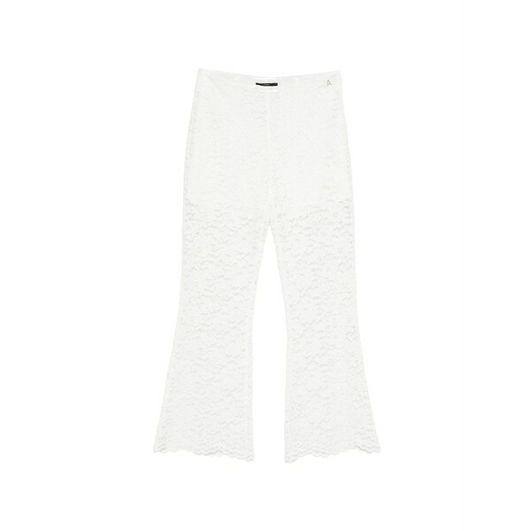 ツイン書き割り レディース 心地よいズボン下 ボトムス Flower-lace trousers White