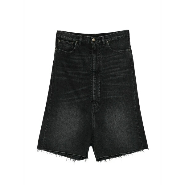 マルタンマルジェラ メンズ 心地よいズボン下 ボトムス Raw-edge denim shorts Black