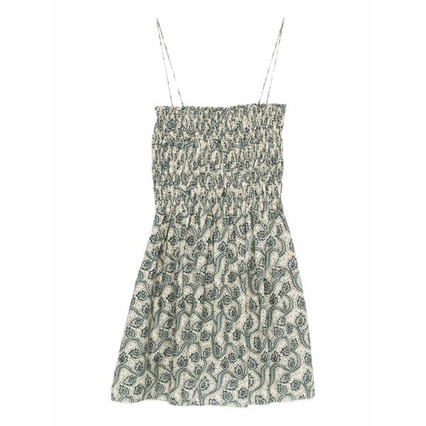 マトー レディース ワンピース トップス Shirred printed mini dress Neutrals｜asty