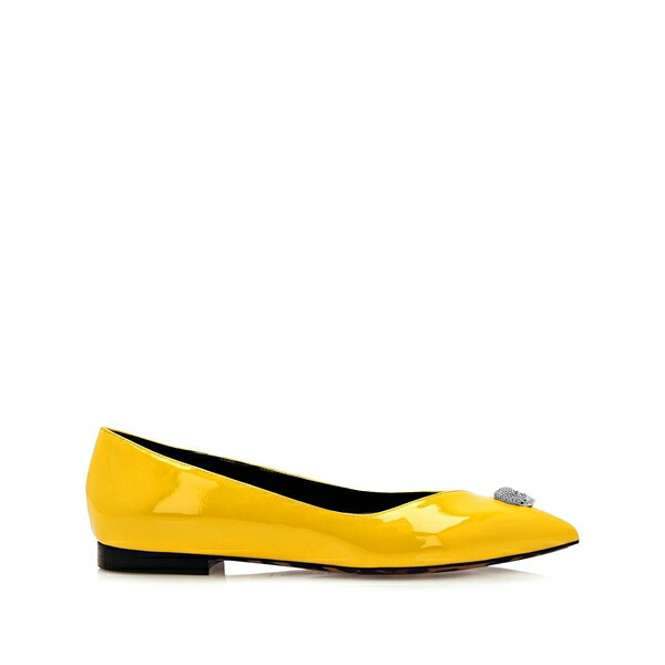 フィリップ飾り気の無い レディース パンプス シューズ Skull-charm ballet pumps Yellow