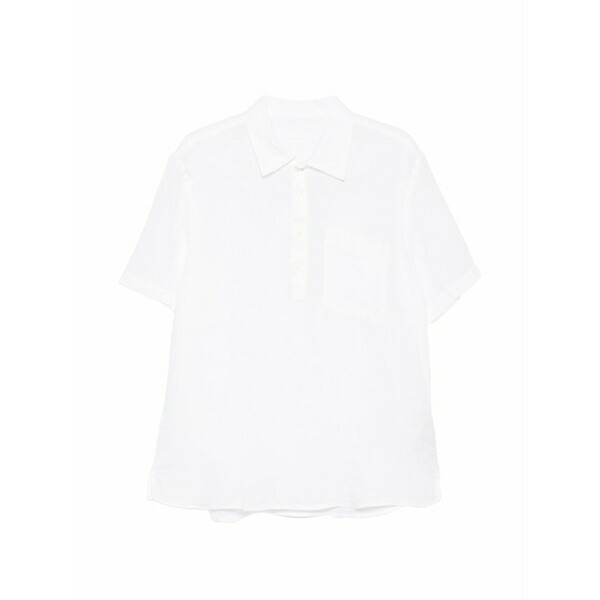 １２０％リノ メンズ スポーツシャツ トップス Pocket polo t-shirt White