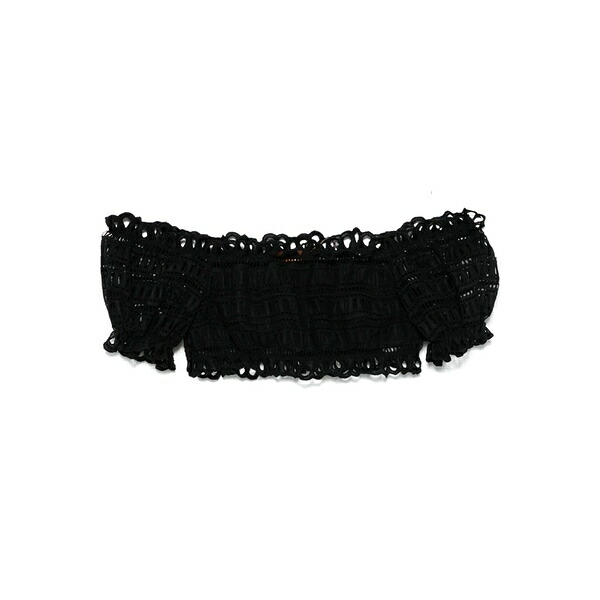 エルマンノ シェルヴィーノ レディース カットソー トップス Broderie anglaise top Black