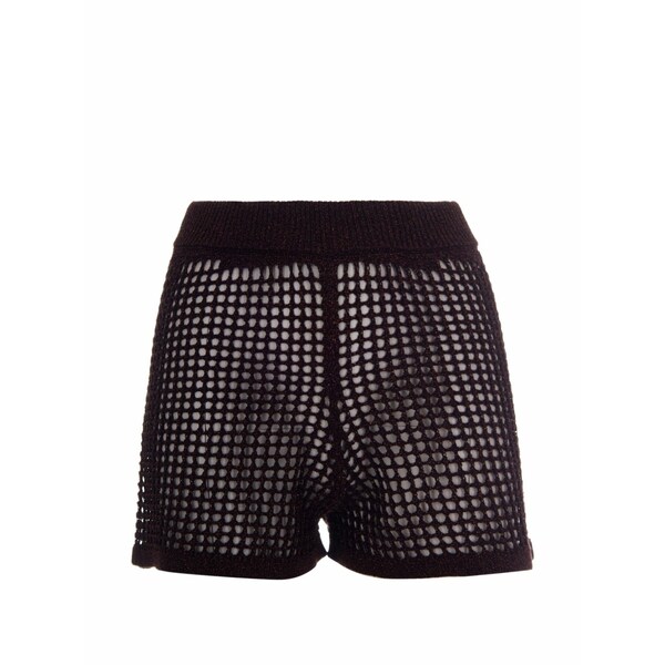 エムシーツーセイントバース レディース 心地よいズボン下 ボトムス Lurex-detail open-knit shorts Black