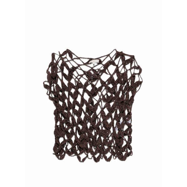 アントネリ レディース 編み物\u0026プルオーバー アウター Crochet open knit top Brown