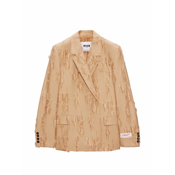 エムエスジイエム レディース 上衣＆上衣 アウター Ruffled raw-cut blazer Neutrals