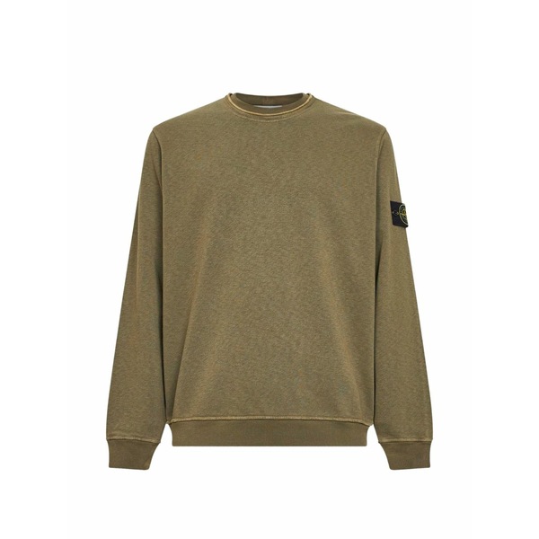 ストーンアイランド メンズ パーカー・スウェットシャツ アウター Ribbed logo-patch sweatshirt Green